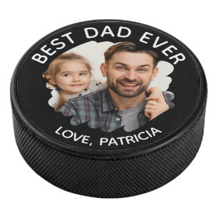 Disco De Hockey El mejor papá con el Día del Personalizado y del P
