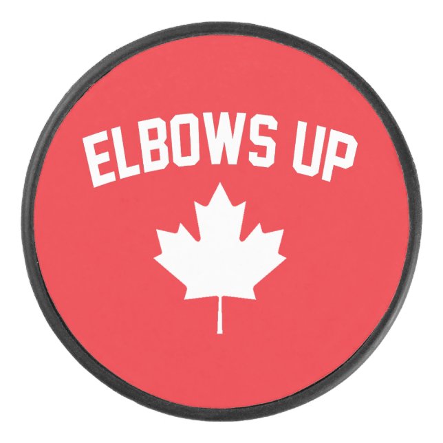 Disco De Hockey Elbows Up Canada - Orgulloso Canadá (Anverso)