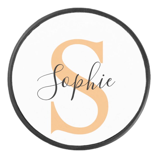 Disco De Hockey Elegant Script Custom Name Personalized Gift (Anverso)