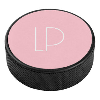 Disco De Hockey Elegante inicial moderna minimalista en rosa paste