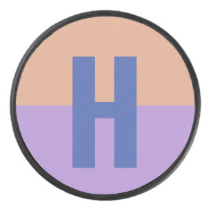 Disco De Hockey Elegante Pastel Colorblock Monograma Letra inicial