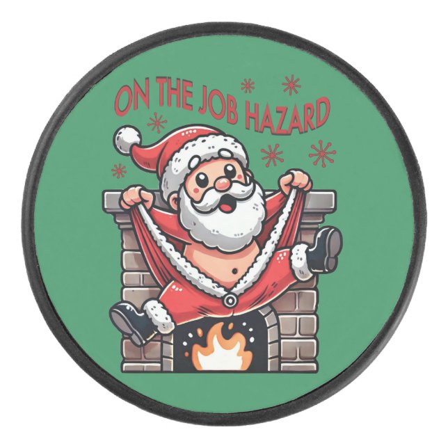 Disco De Hockey En el trabajo, el Papá Noel se incendia (Anverso)
