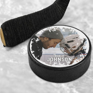 Disco De Hockey Entrenador deportivo fotográfico de equipo con pro
