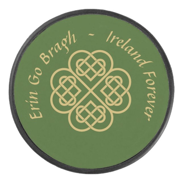 Disco De Hockey Erin Go Bragh Gold Celtic Shamrock (Anverso)