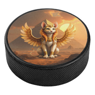 Disco De Hockey Esfinge De Gato Aguila Mística - Arte De Fantasía 