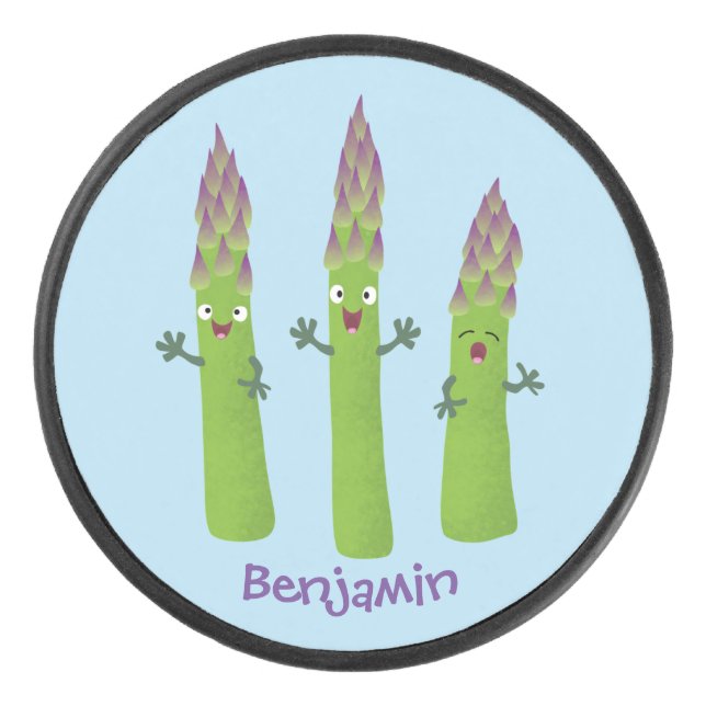 Disco De Hockey Espárrago lindo cantando trío de verduras personal (Anverso)