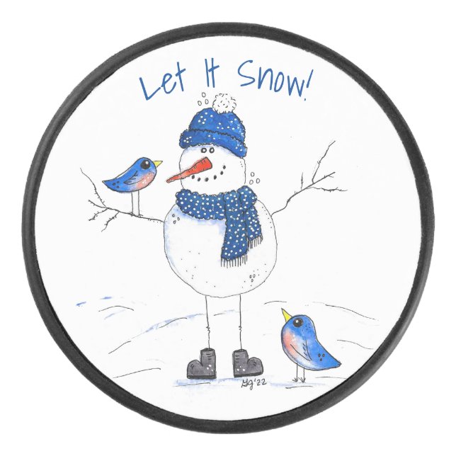 Disco De Hockey Espectacular muñeco de nieve de largo alcance (Anverso)