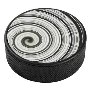 Disco De Hockey Espiral negra y blanca