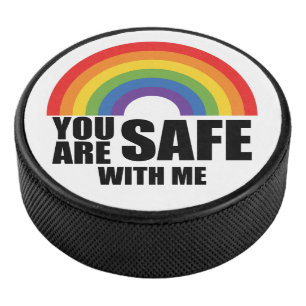 Disco De Hockey Estás Seguro Conmigo Orgullo Arcoíris LGBTQ 