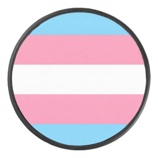 Disco De Hockey Estilo de bandera trans Puck (Anverso)