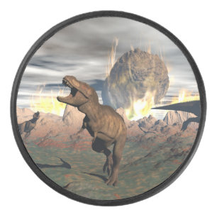 Disco De Hockey Exctinction del dinosaurio del Tyrannosaurus - 3D