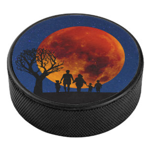Disco De Hockey Familia Eclipse Lunar de Luna de Sangre