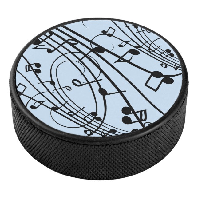 Disco De Hockey Fancy Music Notes Blue (3/4)