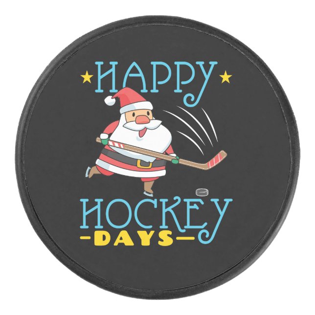 Disco De Hockey Feliz Día de Hockey Navidades Santa (Anverso)