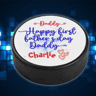 Disco De Hockey Feliz Día del Padre Papá  