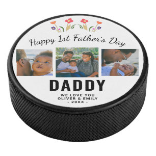 Disco De Hockey Feliz Día del Padre Papá Keepsake 3 Foto