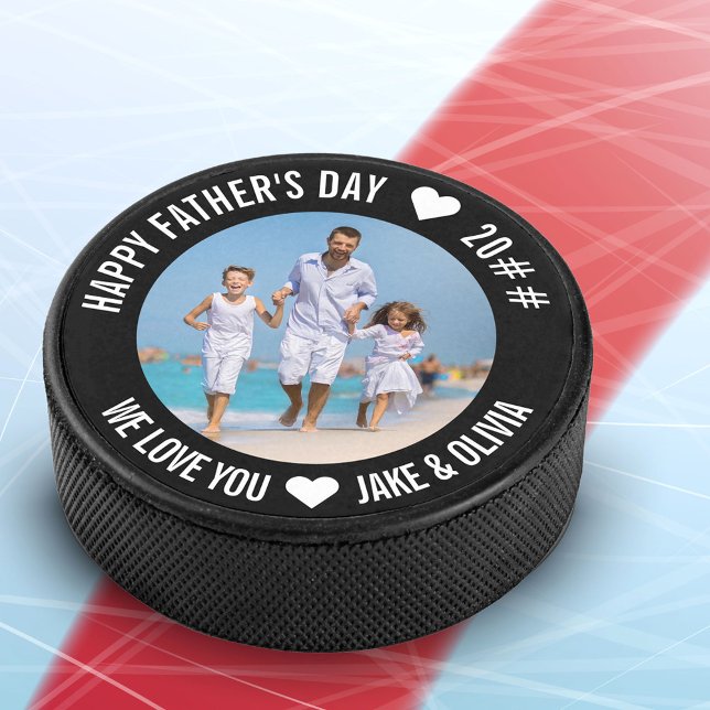 Disco De Hockey Feliz Día del Padre Personalizado, nombres de año  (Subido por el creador)