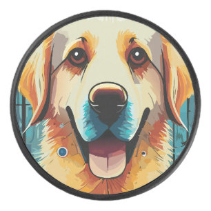 Disco De Hockey Feliz Golden Retriever