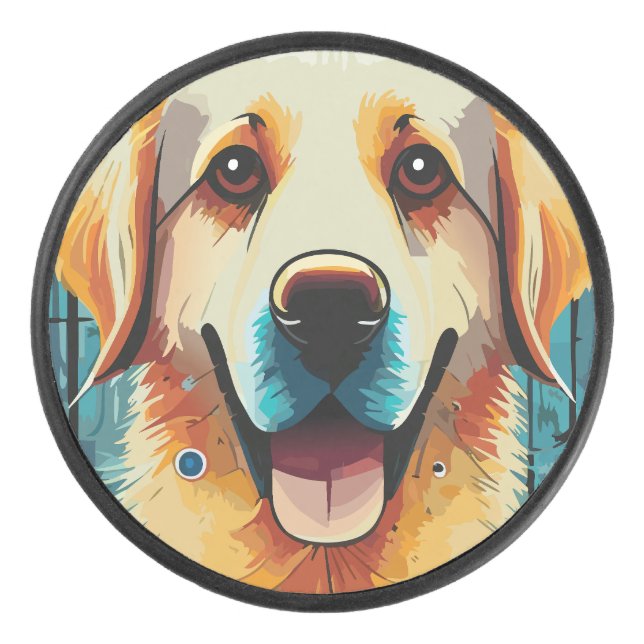 Disco De Hockey Feliz Golden Retriever (Anverso)