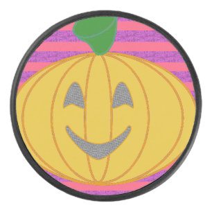 Disco De Hockey Feliz Gran Calabaza Naranja Moderna Halloween
