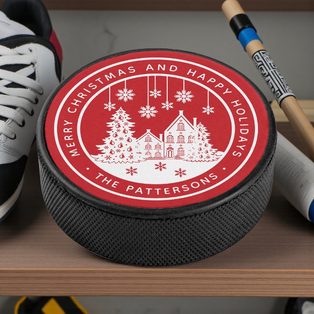 Disco De Hockey Feliz Navidad Felices Fiestas Invierno Personaliza (Subido por el creador)