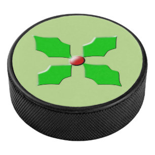Disco De Hockey Feliz Navidad Holly Hockey Puck