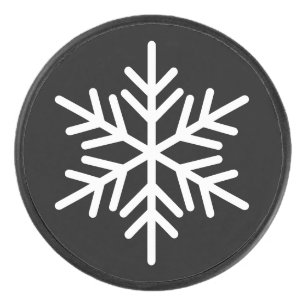 Disco De Hockey Festividad Festividad Blanco Nórdico Snowflake En