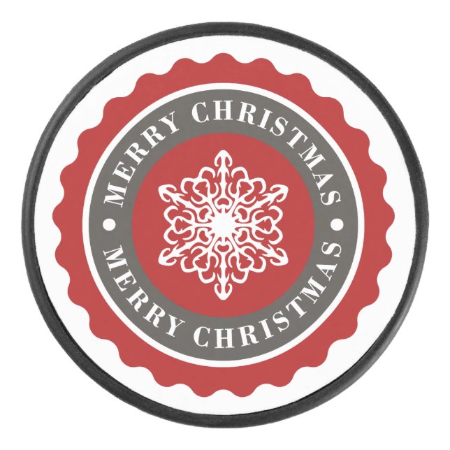 Disco De Hockey Festividad navideña Snowflake (Anverso)