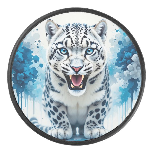 Disco De Hockey Fiero Leopardo Blanco (Anverso)