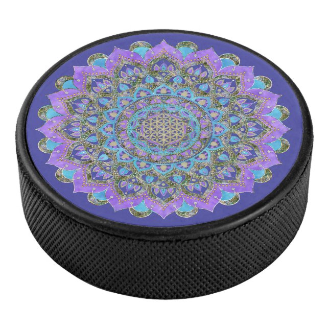 Disco De Hockey Flor De Vida - Mandala Estilo India 2 (3/4)