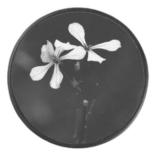 Disco De Hockey floral blanca y negra mínima