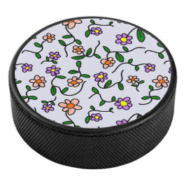 Disco De Hockey Flores Coloridas, Patrón Floral, Verdor, Boho