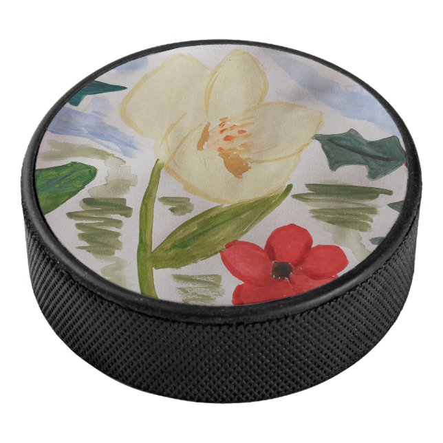 Disco De Hockey Flores de invierno y Holly (3/4)