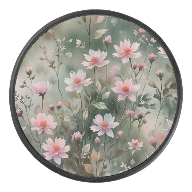 Disco De Hockey Flores silvestres de bonito (Anverso)