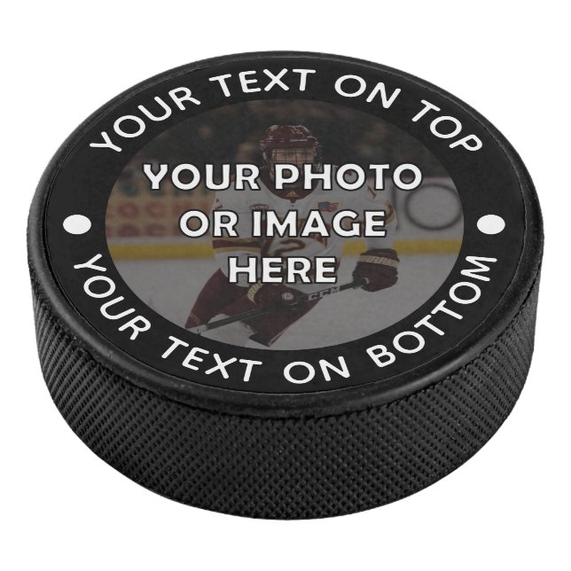 Disco De Hockey Foto personalizada Su texto y color (3/4)