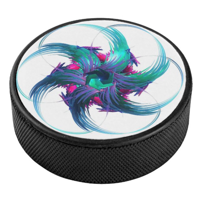 Disco De Hockey Fractal Fantasy Swirls Hockey Puck (3/4)