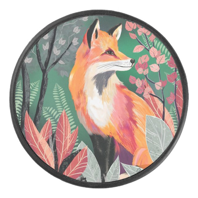 Disco De Hockey Fuchs Zauberwald Hand-Painted Nature Illustrations (Anverso)