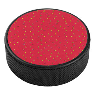 Disco De Hockey Fundido fondo de fresa rojo
