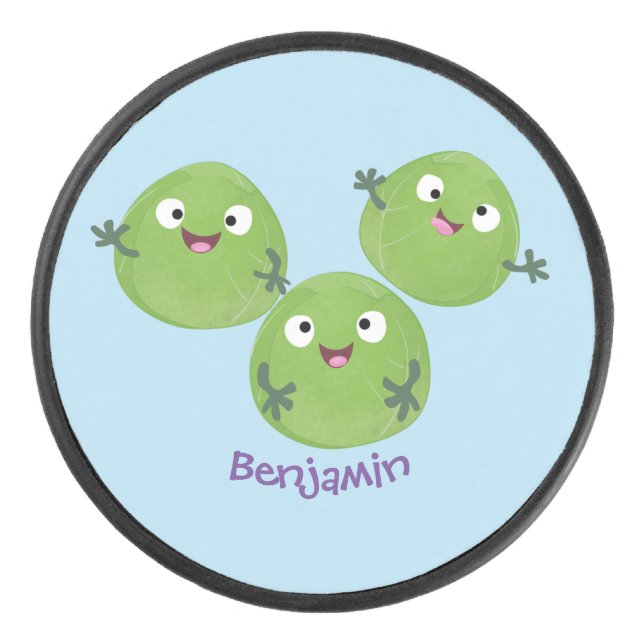 Disco De Hockey Funny Brussels brota personalizado de verduras (Anverso)