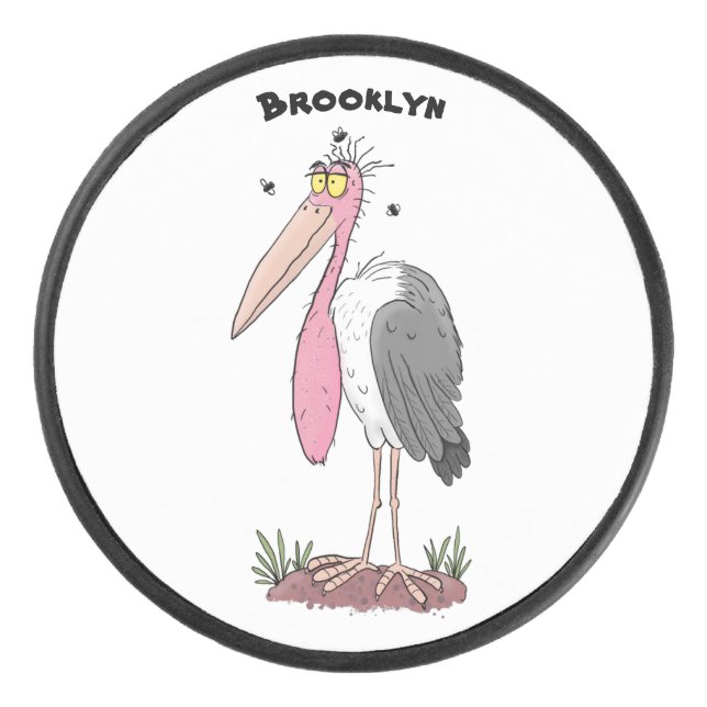 Disco De Hockey Funny marabou stork personalizado (Anverso)