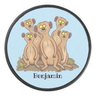 Disco De Hockey Funny meerkat ilustracion personalizado familiar