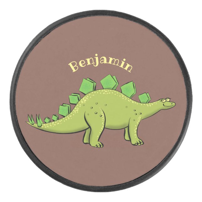 Disco De Hockey Funny stegosaurus dinosaur personalizado (Anverso)