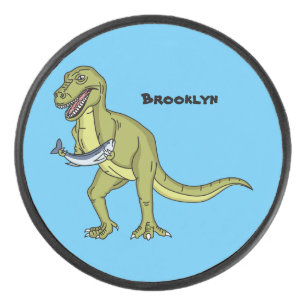 Disco De Hockey Funny T rex dinosaur ilustracion
