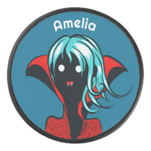Disco De Hockey Funny Vampire Chica Cute Gótico Carácter Art Nombr