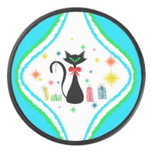 Gato siamés retro de Navidad  