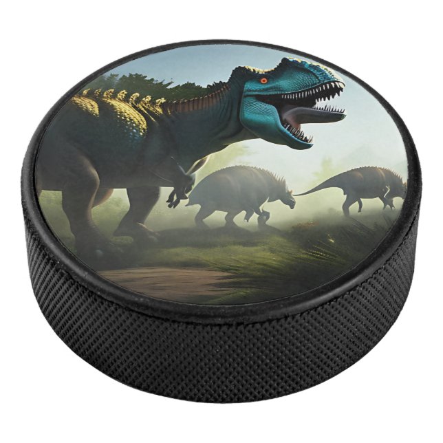 Disco De Hockey Giganotosaurus Dinosaurios Prowling, Hockey Puck (3/4)