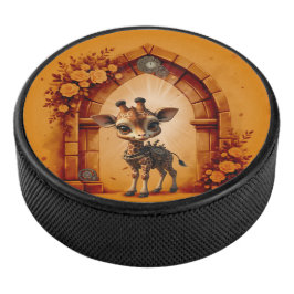 Disco De Hockey Girafa de bebé en steampunk-personalizado