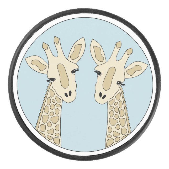 Disco De Hockey Giraffenpaar blau (Anverso)