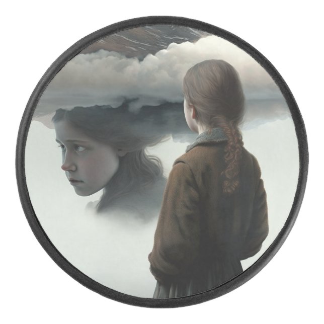 Disco De Hockey Girl with clouds (Anverso)