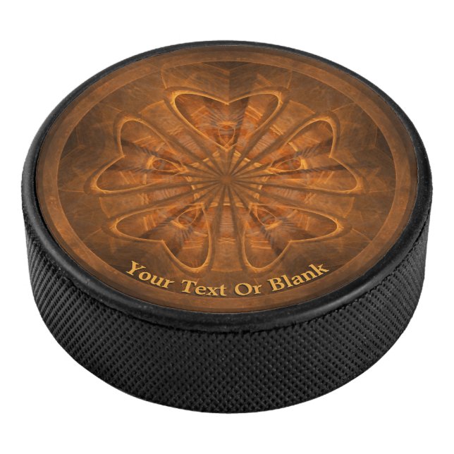 Disco De Hockey Grabado de madera (3/4)